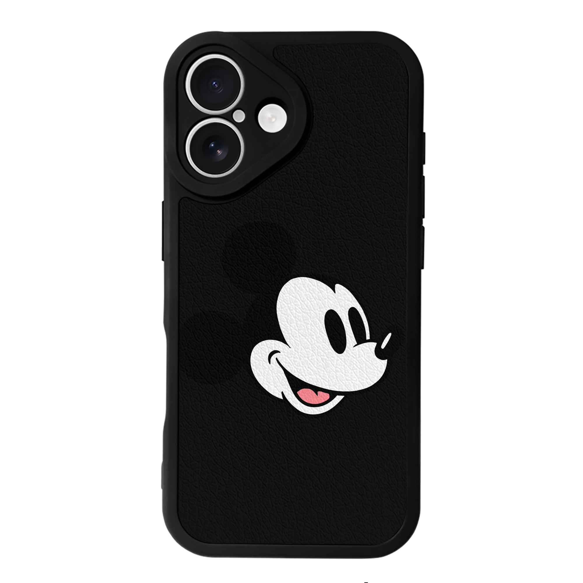 （画像用） ミッキーマウス Mickey Mouse 【iPhone 16シリーズ対応】シリコンスマホケース（レザー調） 材質：シリコン
